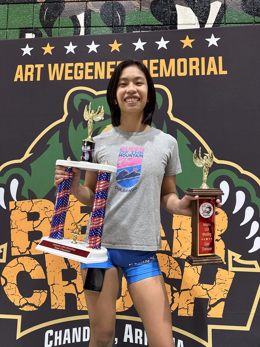 rocks_wrestling's tweet photo. Congrats to Khyla Lipumano for double bracketing and winning both the 16U and Junior divisions for the AZ—USAW Girls State Tournament at Basha High School today. https://t.co/BAn2S9UOIL
