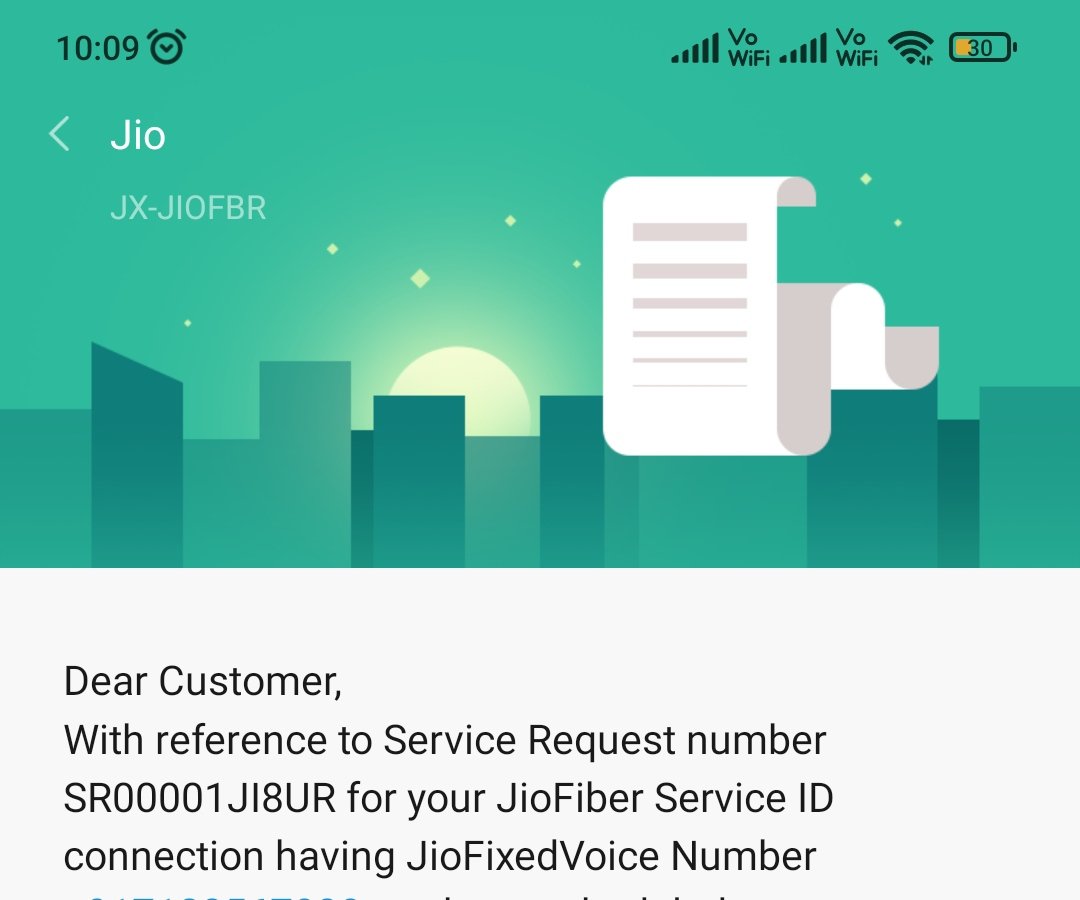 bodheshmeshram's tweet photo. @JioCare @JioNagpur @_MukeshAmbani 
Kindly please reassign a engineer Internet is down from 4 days.
Yesterday your engineer come to site but didn't resolve problem because he was not having optical fiber cable.
Please do the needful ASAP. https://t.co/RLVSoPaOrn