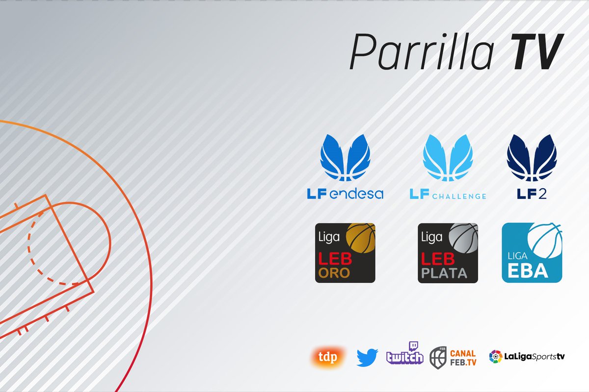 CompeticionFEB's tweet photo. 🏀 Retransmisiones: Un gran domingo 👏

▶ Los #PlayoffsLFEndesa en #CanalFEB, @teledeporte, @BaloncestoESP y @TwitchES

▶ La 🇯3⃣0⃣ #LEBOro en @LaLigaSportsTV

▶ La #FinalLEBPlata, en #CanalFEB

▶ La #FaseFinaLF2, en @TwitchES

📺 Parrilla completa ⬇
https://t.co/riA8ai3XSB https://t.co/GOdReFXx2f