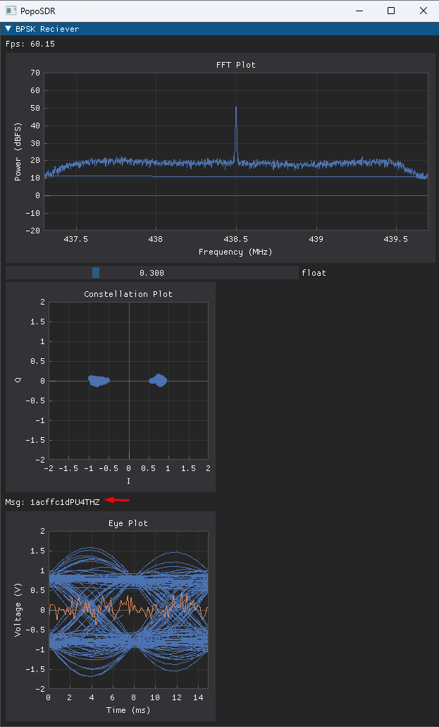 DutraCGI's tweet photo. Cool! It works!!! Python Bpsk realtime demodulator...
Tx: #PlutoSDR + #Gnuradio
Rx: #RtlSDR + Python
Tasks:
GUI // Read SDR // #FFT // Demod
Using ACG + Costas Loop + MM Clock Recovery
#pyrtlsdr #scipy #numpy #multiprocessing #dearpygui
#hamradio #bpsk #70cm #sdr https://t.co/eSAcBJnsqL