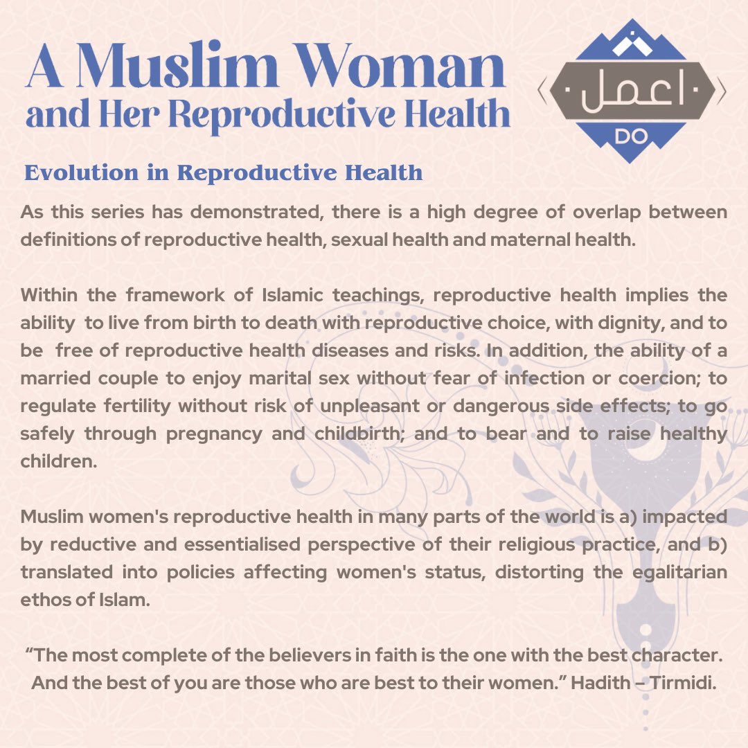dolearningZA's tweet photo. 30. Evolution in Reproductive Health
#DoLearning #MuslimWoman #RamadanSeries https://t.co/7QyzphXIN4