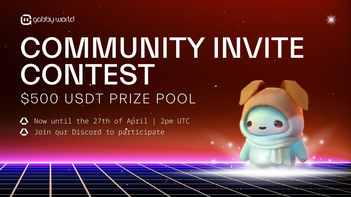 gabby_world_'s tweet photo. 🎉 #GabbyWorld Community Invite Contest 🎉

We are allocating 500 $USDT to our community invite contest! 🥳

How to participate?
🔸 Head to our Discord
🔸 Get 5 invites
🔸 Wait for the Lucky Draw 🎁

👉 https://t.co/rHYN2LLF6m

#AIGC #web3 #Community #Invitecontest