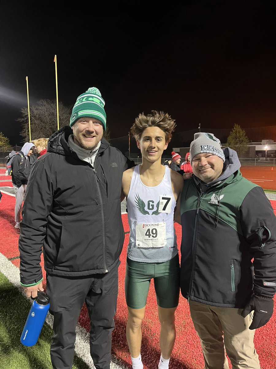 GCHSTRACK's tweet photo. What a night for this Ram! Trey Sato takes 3rd in the 1600 meter at the Ultra-competitive Palatine Distance Night! Cold and windy are irrelevant to this Junior competitor. #Grit @GoGCHSRams #Legacy #StateDoe #NoDrift https://t.co/XkeXM8c8GD