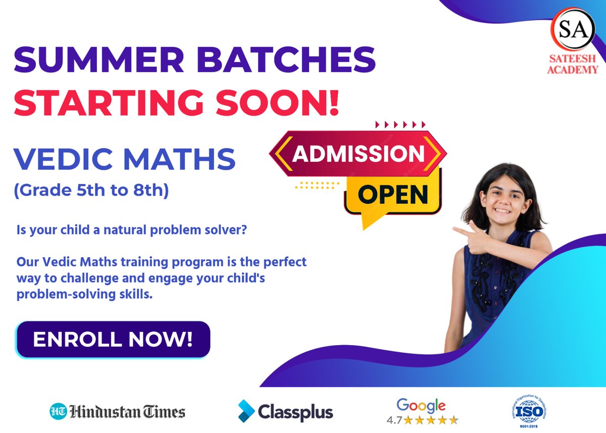 karthickviews's tweet photo. #SpeedMath becomes Must Learn Skill to all kids. Helps not only to upskill School Academics, but also to crack competitive exams.
Online Course available for Kids of Age 7-14
✅ Certified Trainer
✅ Weekly 2 classes
✅ Digiboard teaching
✅ Live & Rec
DM for details. #Share https://t.co/BZrxSKqqVG