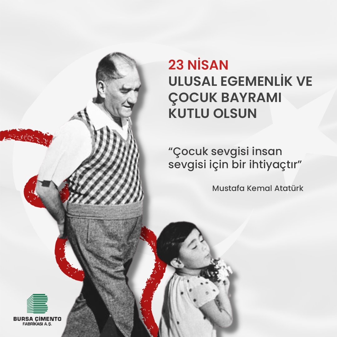 Çocuk sevgisi insan sevgisinin temelidir. 

Geleceğe bakarken umudunu hiç kaybetmeyen, hayal dünyalarıyla dünyayı zenginleştiren tüm çocuklarımızın; 23 Nisan Ulusal Egemenlik ve Çocuk Bayramı kutlu olsun…

#bursaçimento #çocuk #çocukbayramı #23nisanulusalegemenlikveçocukbayramı