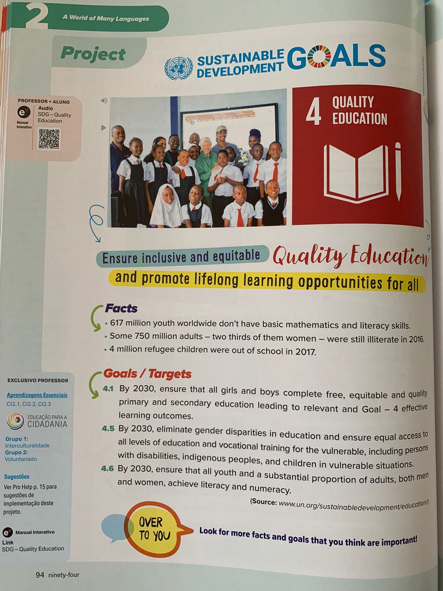 koentimmers's tweet photo. Our Kakuma school and those with Jane Goodall covered in a Portuguese textbook. Nice to see Portuguese youth will learn about our work in the refugee camp. https://t.co/y9ALcewRTe