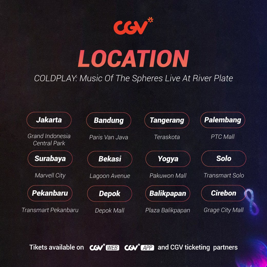 CGV_ID's tweet photo. Pemanasan yuk sebelum nonton konsernya. Tiketnya udah bisa dibeli di 🔗https://t.co/tAJiEkESo7

#Coldplay Music Of The Spheres - Live at River Plate (with special appearance Jin #BTS &amp; H.E.R) tayang mulai 28 April 2023 di CGV dalam format 2D, 4DX, dan ScreenX! 

#SemuaSerudiCGV https://t.co/47r6X1TG3C