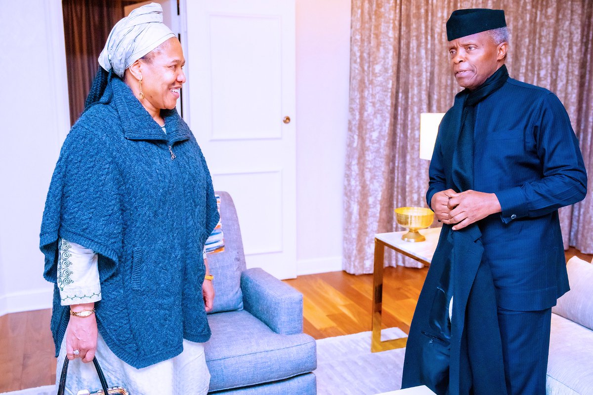 VP Osinbajo arrives in Philadelphia Int'l Airport, ahead of invitation by the University of Pennsylvania to deliver a lecture &amp; engage with students of Wharton Business School. He was received by the Nigerian Ambassador to the USA HE Dr. Emenike. 22nd April 2023. 📸 <a href="/tolanialli/">Tolani Alli</a>