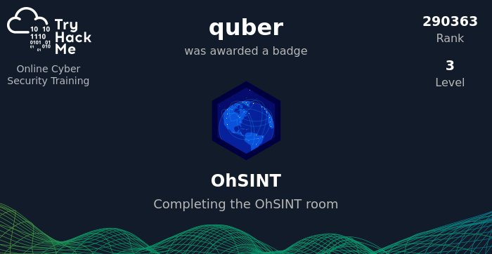 AliMAfana's tweet photo. Just earned the #ohsInt badge on @tryhackme for completing the Open Source Intelligence (OSINT) learning path! It feels great to learn new skills and be recognized for my efforts. #cybersecurity #hacking #infosecurity #TryHackMe https://t.co/IgTnBKugzR