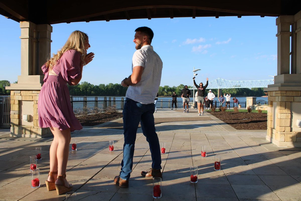 Two pictures says it all!!!!! 

Mr. &amp; Mrs. Coach Steele on the way!!!! 

<a href="/CoachKSSteele/">Karsen Steele</a> <a href="/sydneysaal27/">s y d</a> I’m so freaking happy for y’all. I love this so much! 💜🤍💜🤍

#LaFamilia