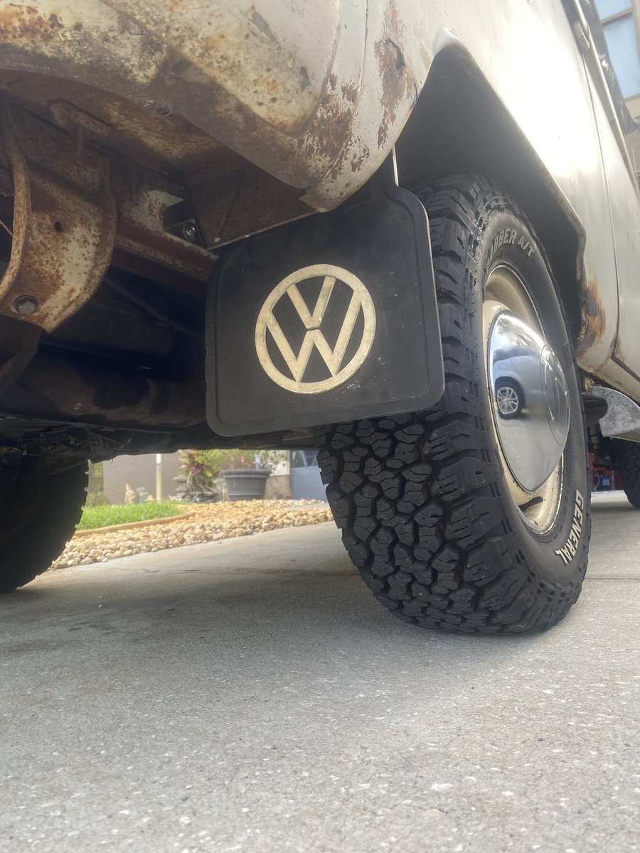 VWBayPride's tweet photo. Added the mud flaps today 
#vw #vwbus #baypride https://t.co/n69VORafBL