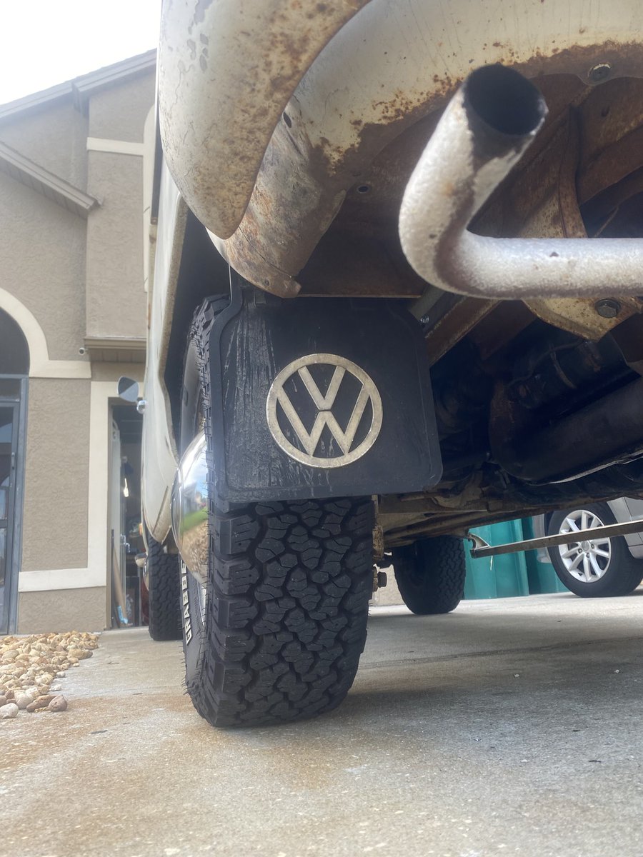 VWBayPride's tweet photo. Added the mud flaps today 
#vw #vwbus #baypride https://t.co/n69VORafBL