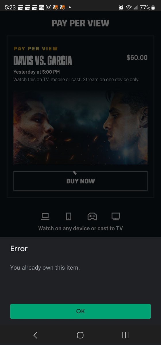 DanielMadril17's tweet photo. @DAZNBoxing cmon paid for this and can't watch it wtf?!  Better be prepared for mass refunds like showtime did.. this is bullshit https://t.co/PNQifUNm7J