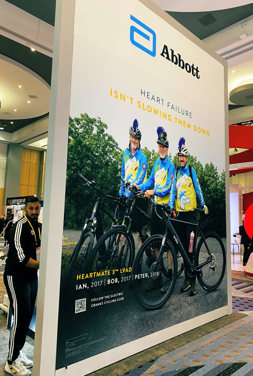 KatyFraser5's tweet photo. Here is Ian, Bob, & Peter of the @ElectricCranks, cyclists who also currently have a #heartmate 3 LVAD. They cycle through the UK for enjoyment & to spread awareness that heart failure doesn’t need to slow you down! Fiaz featured so you can see how big the image is! #abbottproud https://t.co/I4KWyBV9Uo