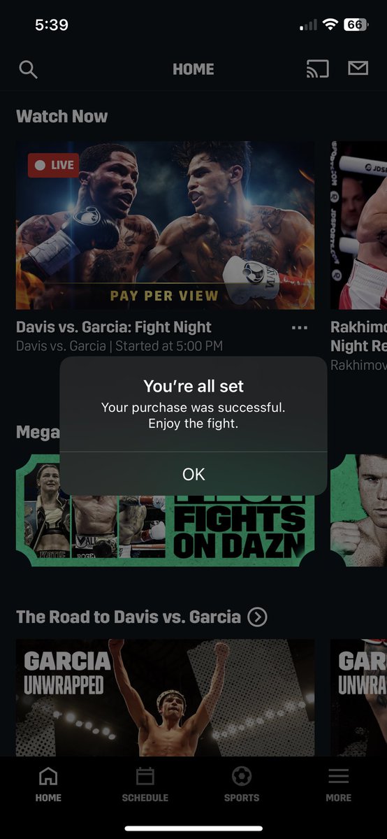 LVayoumans's tweet photo. Anyone having issues accessing the @DAZNBoxing PPV???  It is telling me I am paid but won’t advance further. https://t.co/Z0vwrmznYl