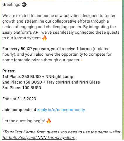 fahelnow's tweet photo. @cryptojack Let's join to @nnn_token and do quest #Zealy there is $500 prize pool mate :) Don't miss it !

More info ? https://t.co/dwmGGzadRc

#nnn_community #nnn_token #BSC https://t.co/u2pj8yPPjd