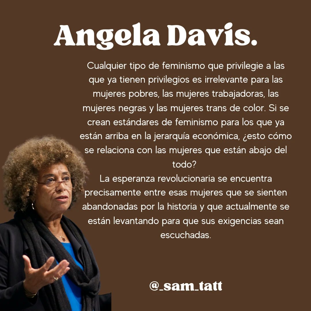 Sam_tatt22's tweet photo. Vi un ataque a Ángela Davis en Twitter y me pareció súper pertinente transcribir uno de sus videos más recientes. 🤎

#tododesdelonegro 
#afrofeminismo 
https://t.co/T6mhmJtIBi https://t.co/q0PHhlGexK