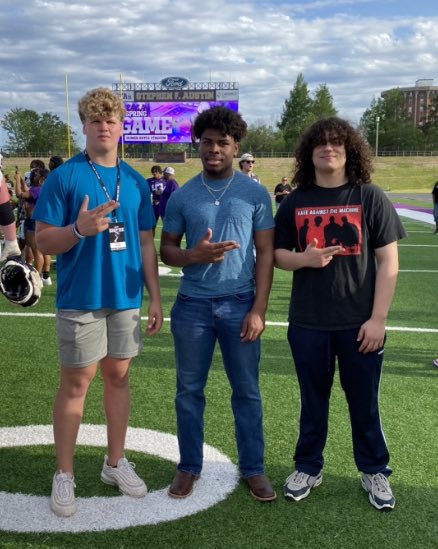 kimberly_verner's tweet photo. We were honored to attend the Graylan Spring Game today @SFA_Football 💜✝️💜
#LiveLikeGray #RaiseTheAxe https://t.co/t00v1fEAEc