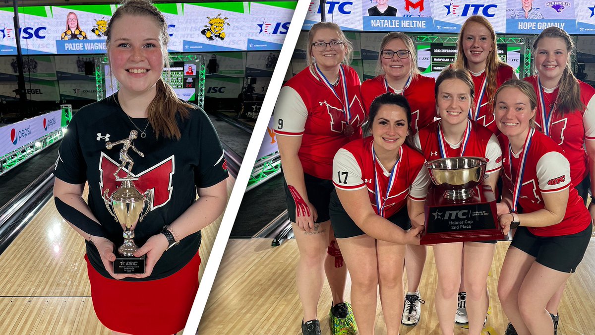 MaryvilleSaints's tweet photo. WHAT. A. SEASON. 

@MaryvilleBowlin ended their season with a second-place finish at the ITC National Championship while Anna Maxwell placed second in the ISC National Tournament! #BigRedM 

Recap: https://t.co/EX71mIRdNN https://t.co/waf6dLaWtj