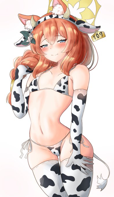 実は大好き牛柄ビキニ... 
そろそろブルアカ牛柄ビキニ部に参加すっか...
一番手はもちろん、最推しのマリーで。

#ブルアカ #ブルーアーカイブ
#BlueArchive 
#伊落マリー 
#ブルアカ牛柄ビキニ部 