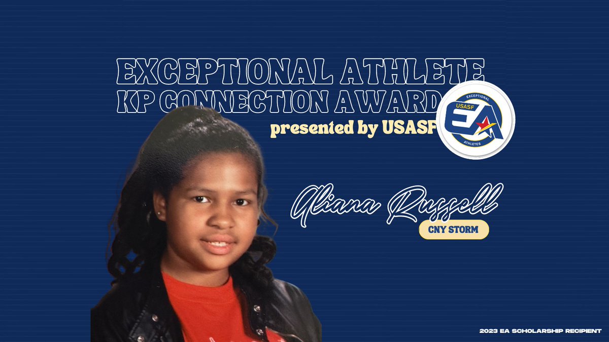 USASFcheer's tweet photo. CONGRATULATIONS to our 2023 EA Scholarship winners 🌟 

KP Connection Award Recipient - Aliana Russell from CNY Storm 

Gold Scholarship Recipient - Ashley Jansky from Stars Vipers

Silver Scholarship Recipient - Elicia Parker from Spirit Enhancers

#USASF https://t.co/EjZBhKyuQW