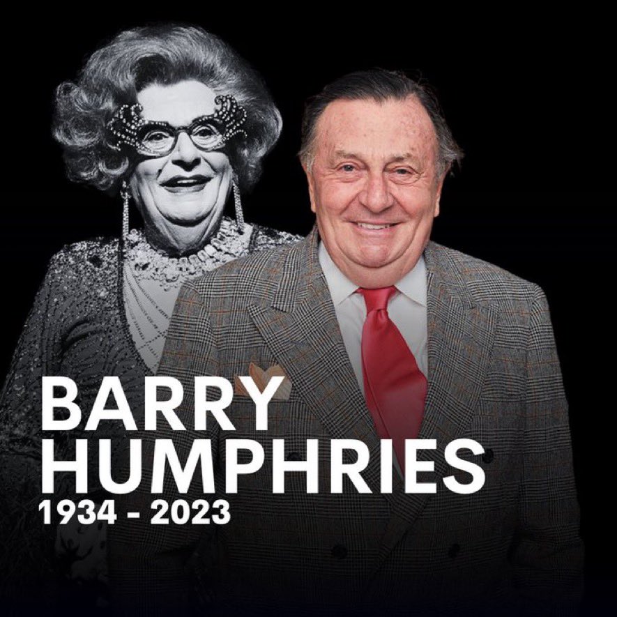 DonskiJazz's tweet photo. Rest Easy Barry Humphries #DameEdna #BarryHumpries #SirLesPatterson https://t.co/pzX1NoUKH0
