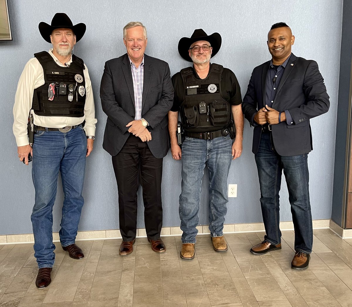 patriottxs's tweet photo. Honored to provide security for Mark Meadows event today in Texas https://t.co/WxaL12k4WF