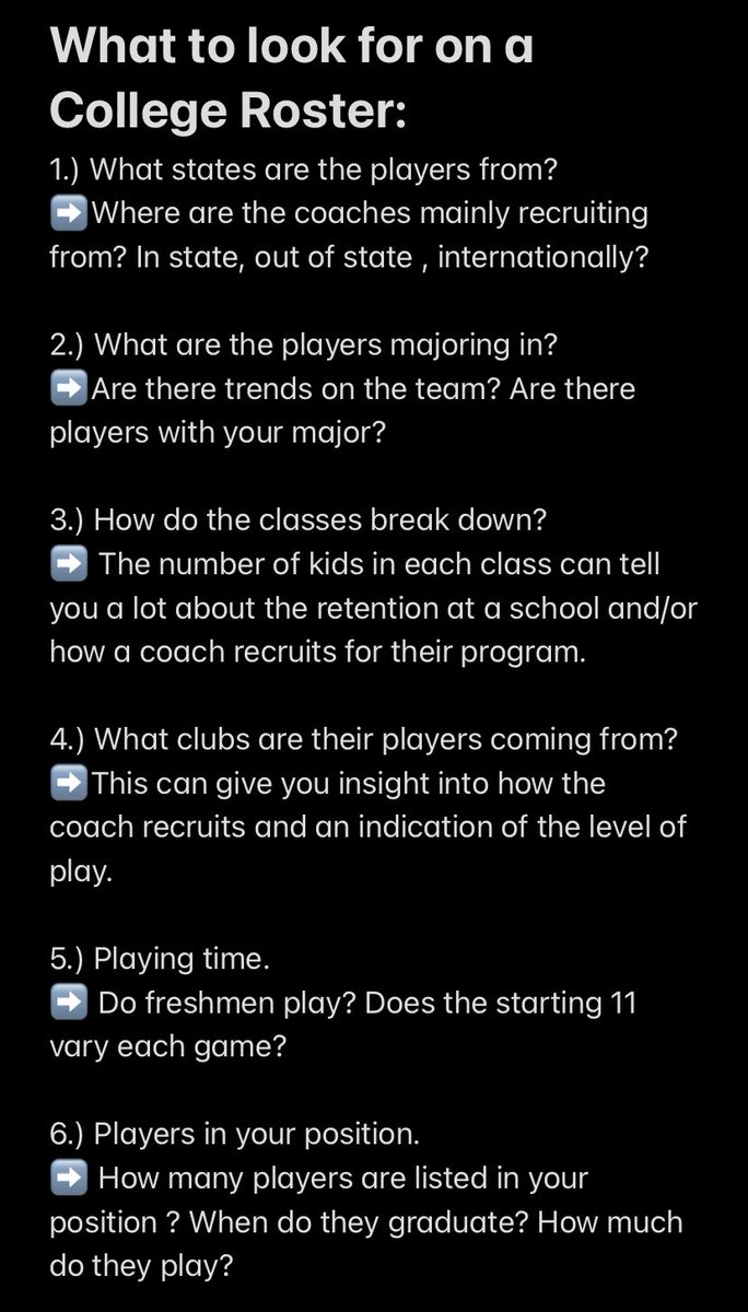 Shannon__Sitch's tweet photo. Over the last 15 years, I’ve been a part of countless recruiting panels. A piece of advice that is often given is, “ look at college  rosters”. 

This is great advice but do you know what you are looking for? Here are some tips on how to research a college roster: https://t.co/7j9VWgwJH8