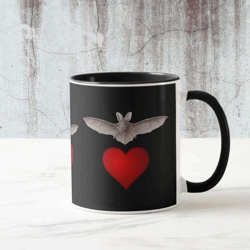 art4artsake7's tweet image. Bat love Grey Bat with Red Heart on Black Mug 
zazzle.com/bat_love_grey_… 

#batty #bats #batlover #coffeemug #gifts #gothicbats