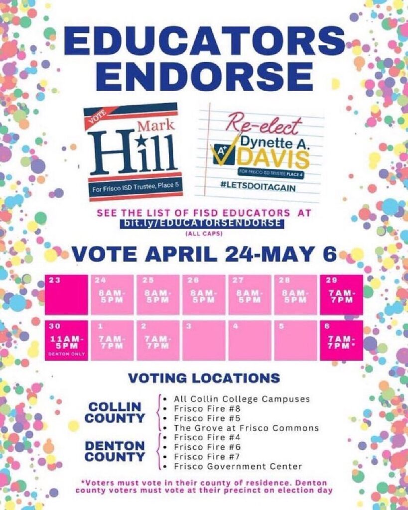 mrserinjewell's tweet photo. Early voting starts on MONDAY! Tell your friends and neighbors who educators support. I’m happy to tell you why I support Mark and Dynette. https://t.co/FcOt3OjqrV https://t.co/1KdTqHKWJ0
