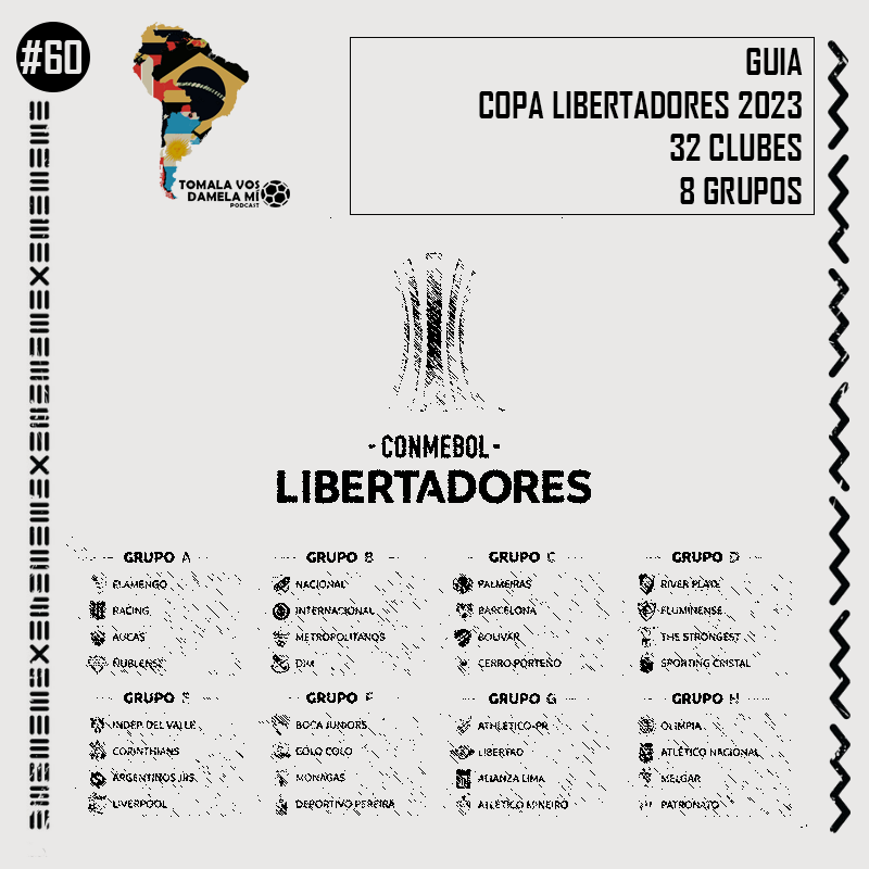 DamelaVos's tweet photo. 📡 EPISÓDIOS NOVOS 

🌎Guias da Libertadores e Sul-Americana 2023

🎵Ouça no seu agregador de podcasts favorito: https://t.co/5Q8QWQOE7e https://t.co/ymTYjaDcSJ