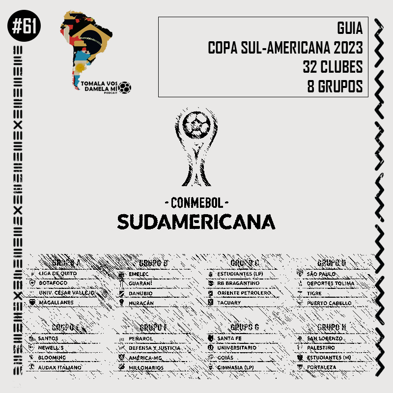 DamelaVos's tweet photo. 📡 EPISÓDIOS NOVOS 

🌎Guias da Libertadores e Sul-Americana 2023

🎵Ouça no seu agregador de podcasts favorito: https://t.co/5Q8QWQOE7e https://t.co/ymTYjaDcSJ