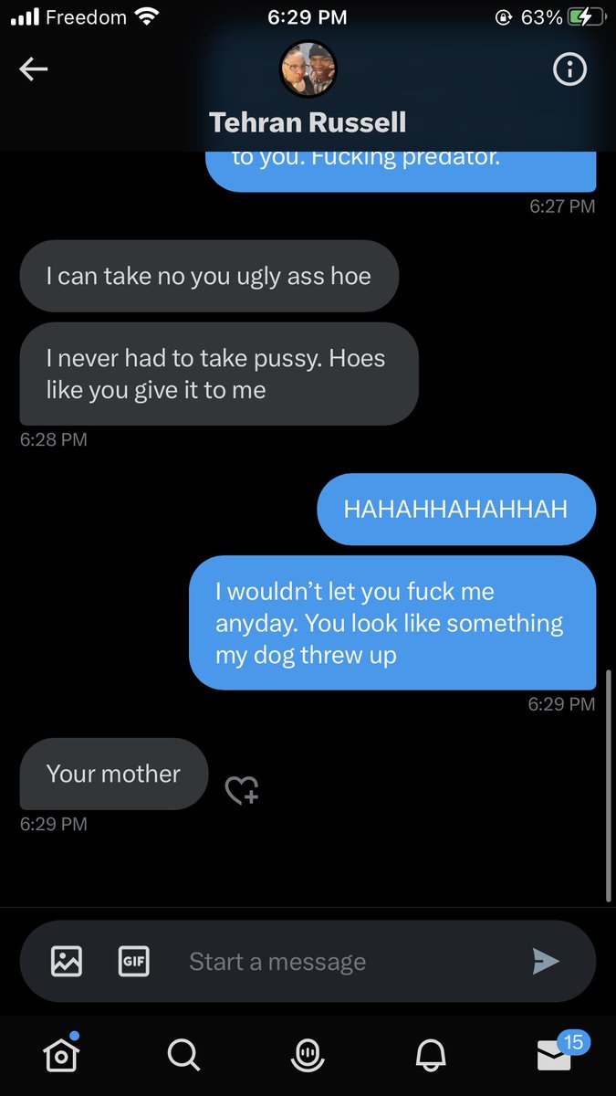 PrincessMayaUwU's tweet photo. A HUGE RED FLAG!!! 🚩 block @tehran_russell 🤮🤮🤮🤮 He literally wanted free content &amp; when I said no said that he would come &amp; take it from me despite me saying no 🤮🤮🤮🤮🤮🤮🤮🤮 Like nice predator &amp; rape vibes my man. https://t.co/V1RbuGWPIG