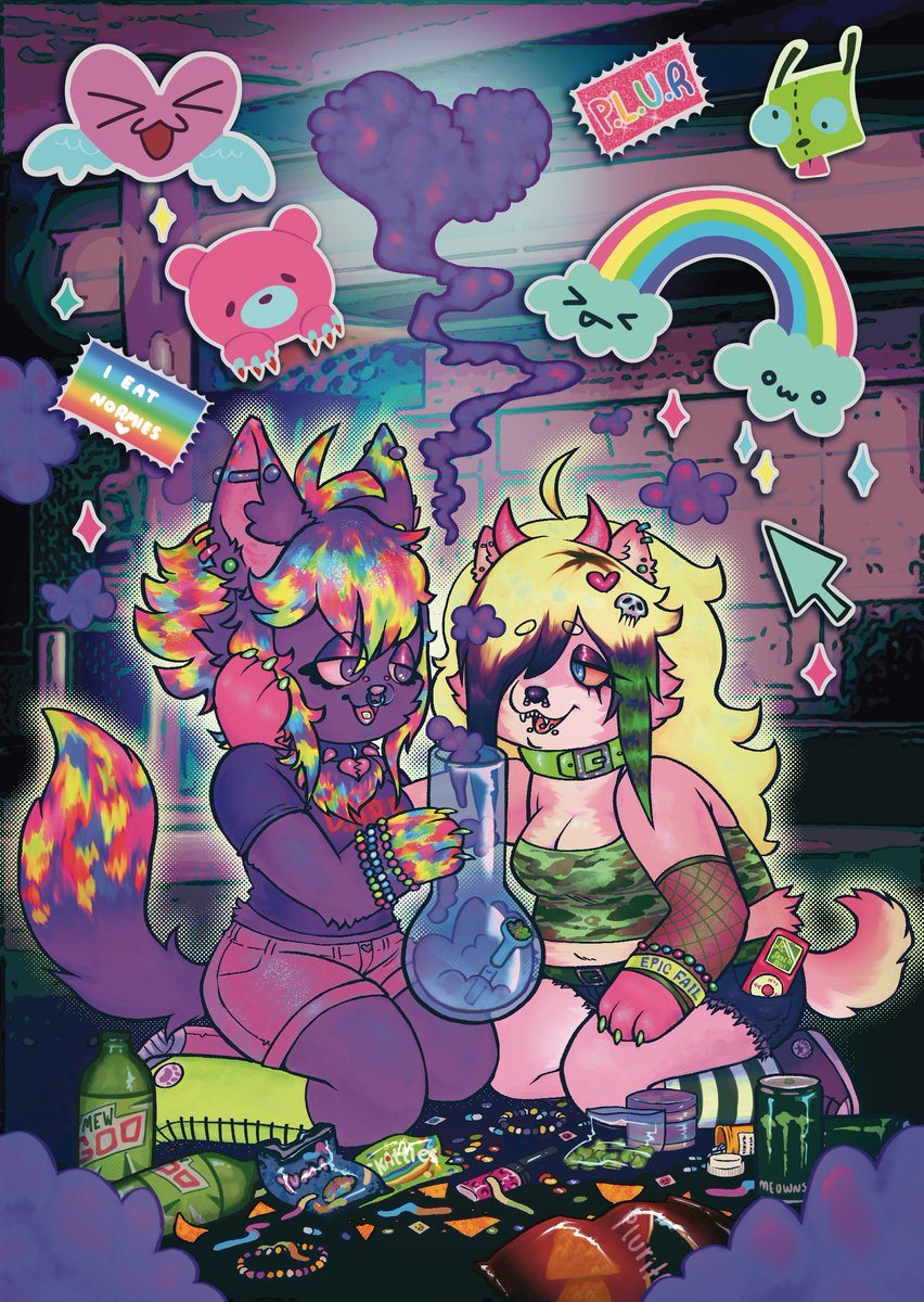 fattyopossum's tweet image. hehehe now that #SPARKLEPATHY is out i can show yall the piece i made for it &amp;lt;3 stay weird, do drugs with ur friends, eat lots of gas station goodies