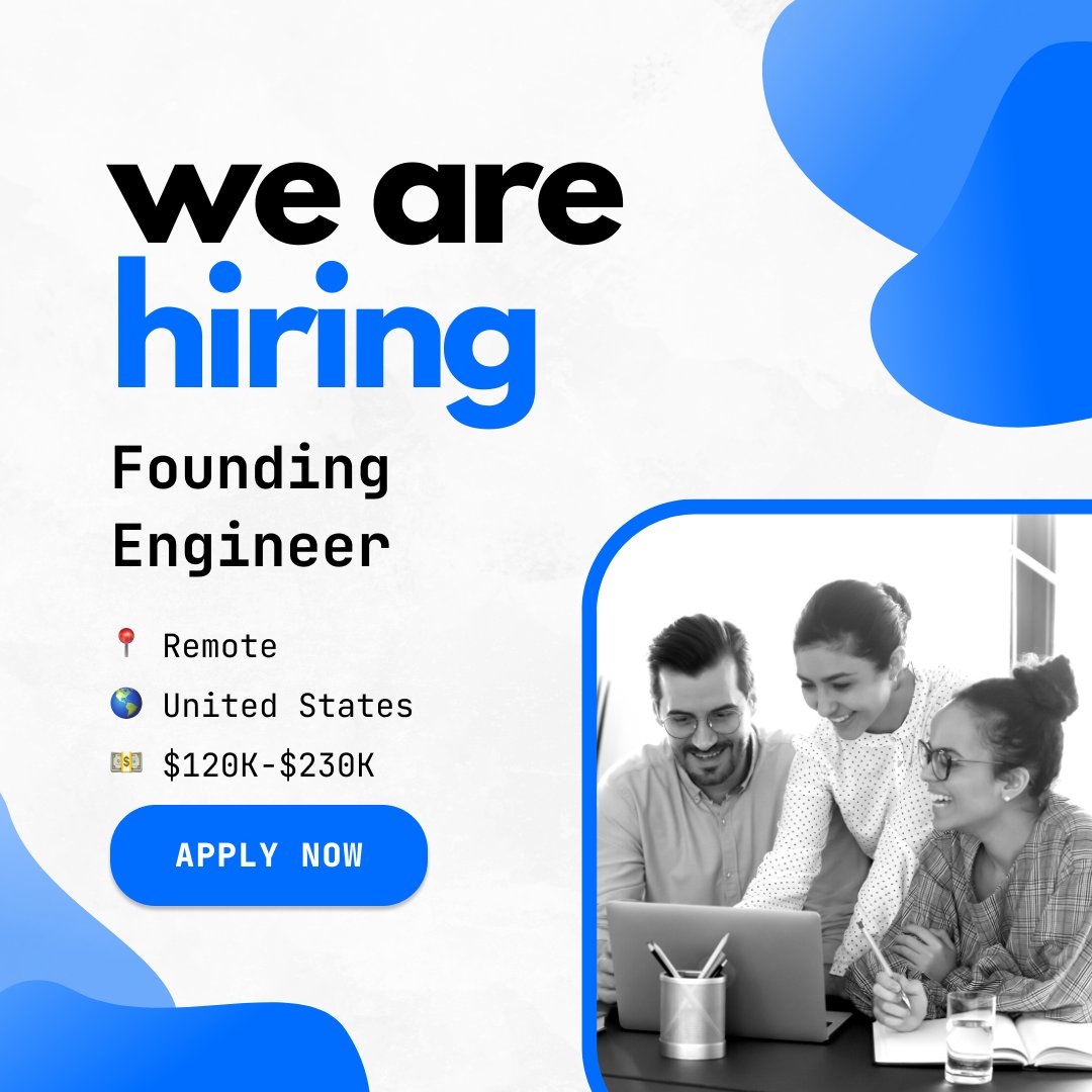 RemoteSEJobs's tweet photo. Remote opportunity for Founding Engineers 🎉 Apply at 👇 https://t.co/L0wmLeOuUx

#remotejobs #JavaScript #reactjs https://t.co/aHOugcBY9K