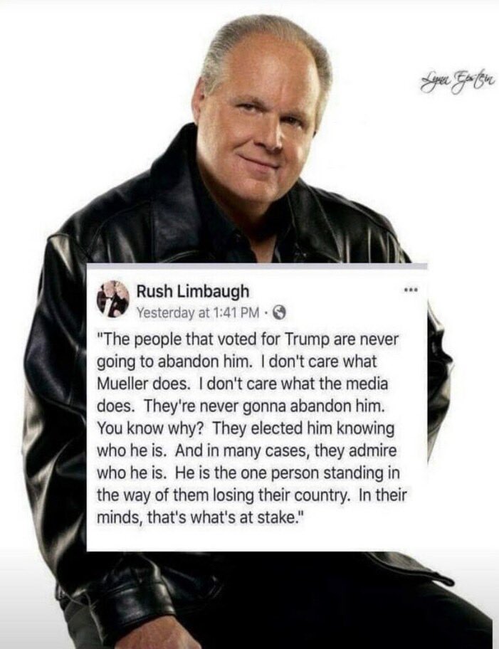 TONYxTWO's tweet photo. Love this quote from Rush!! 

I will always stand with @realDonaldTrump 🇺🇸🇺🇸🇺🇸 https://t.co/BMaGZC6wHb