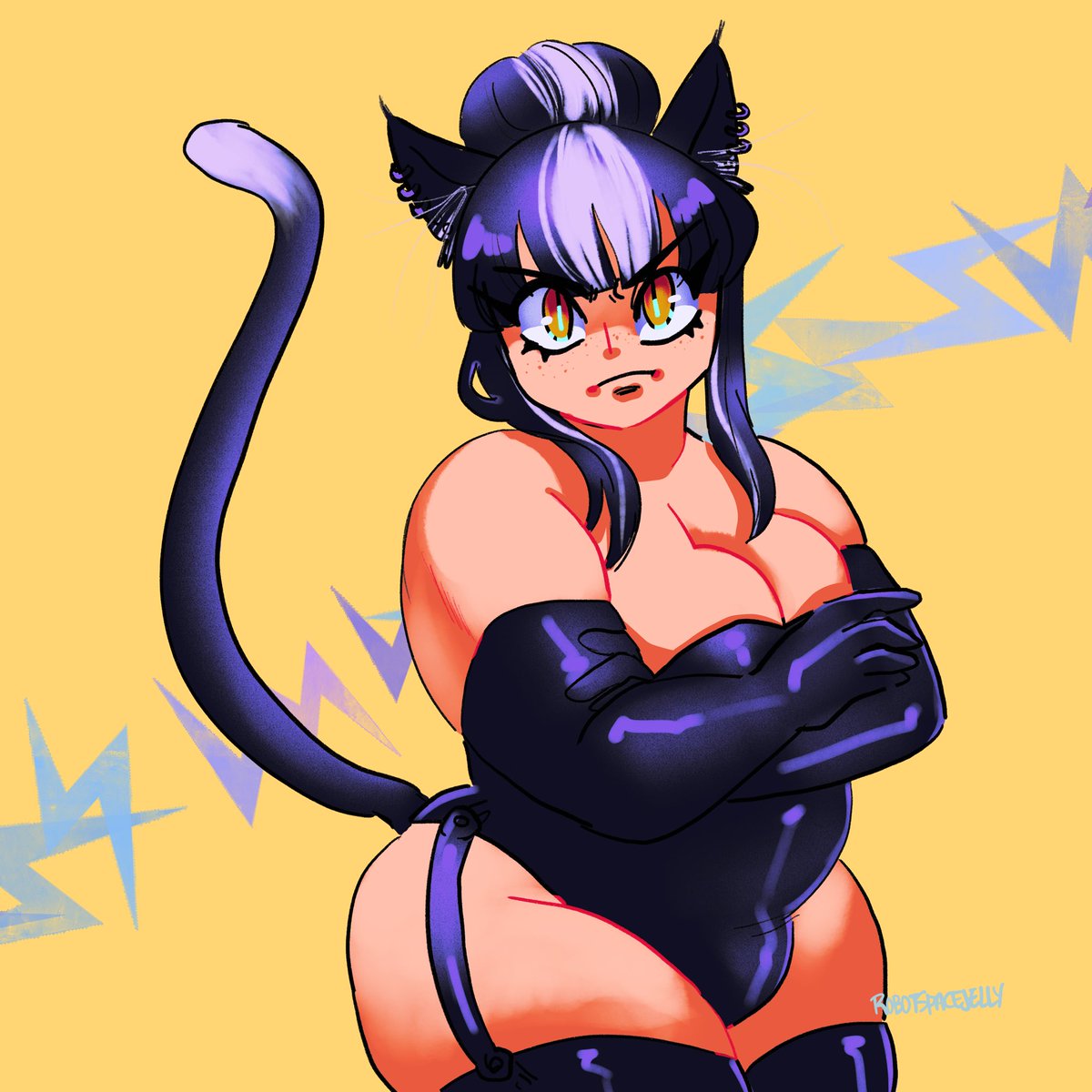 Robotspacejelly's tweet photo. They are angy 😡 #oc #originalcharacter #characterdesigm #softgirl #Bunnysuit #rkgk https://t.co/vudcaIWge0