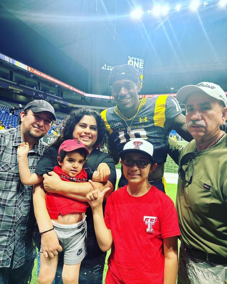 TTAASanAntonio's tweet photo. Even though we lost, still a fun day at the Dome. Thanks to all who came out today. Even got to see TJ Vasher score a 2-point conversion…
#TTU100
#TTAA https://t.co/j7jRJUZJyw