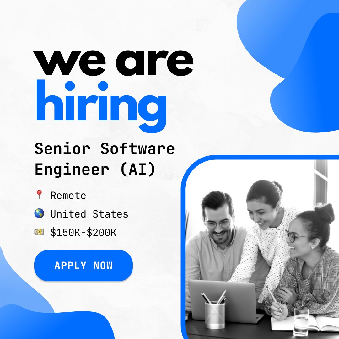 RemoteSEJobs's tweet photo. Remote opportunity for Senior Software Engineers (AI) 🎉 Apply at 👇 https://t.co/vIHUzkfVuC

#remotejobs #Python #JavaScript https://t.co/vB0vIA8dc0