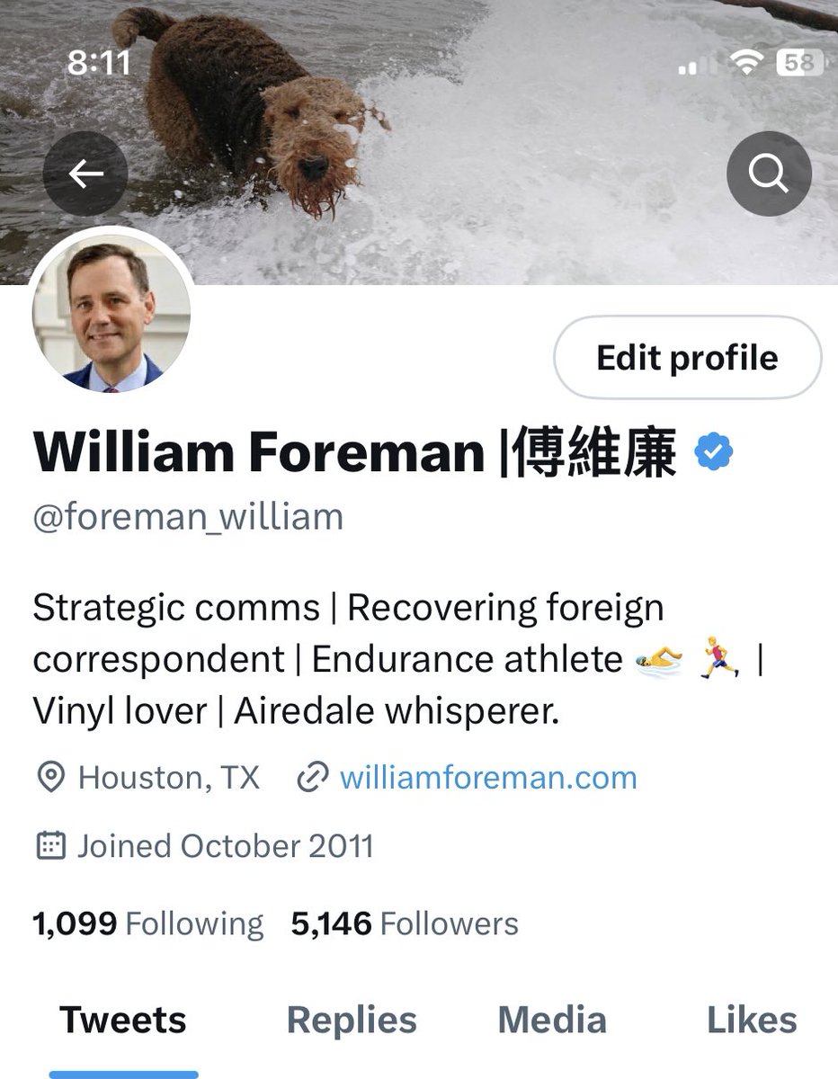 William Foreman |傅維廉 tweet media