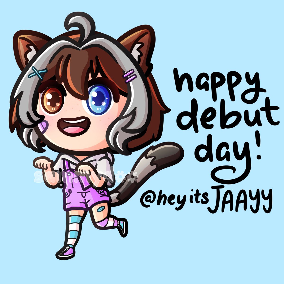 itssammydoo's tweet photo. Happy debut day Jay!! 💙🍓💜 (doodled during the stream)

Honored to have been trusted with animating the logo, starting/ending screens, and emotes for your return stream!

#heyitsART #vtubers #VtuberDebut https://t.co/XDXUe8Sfuo