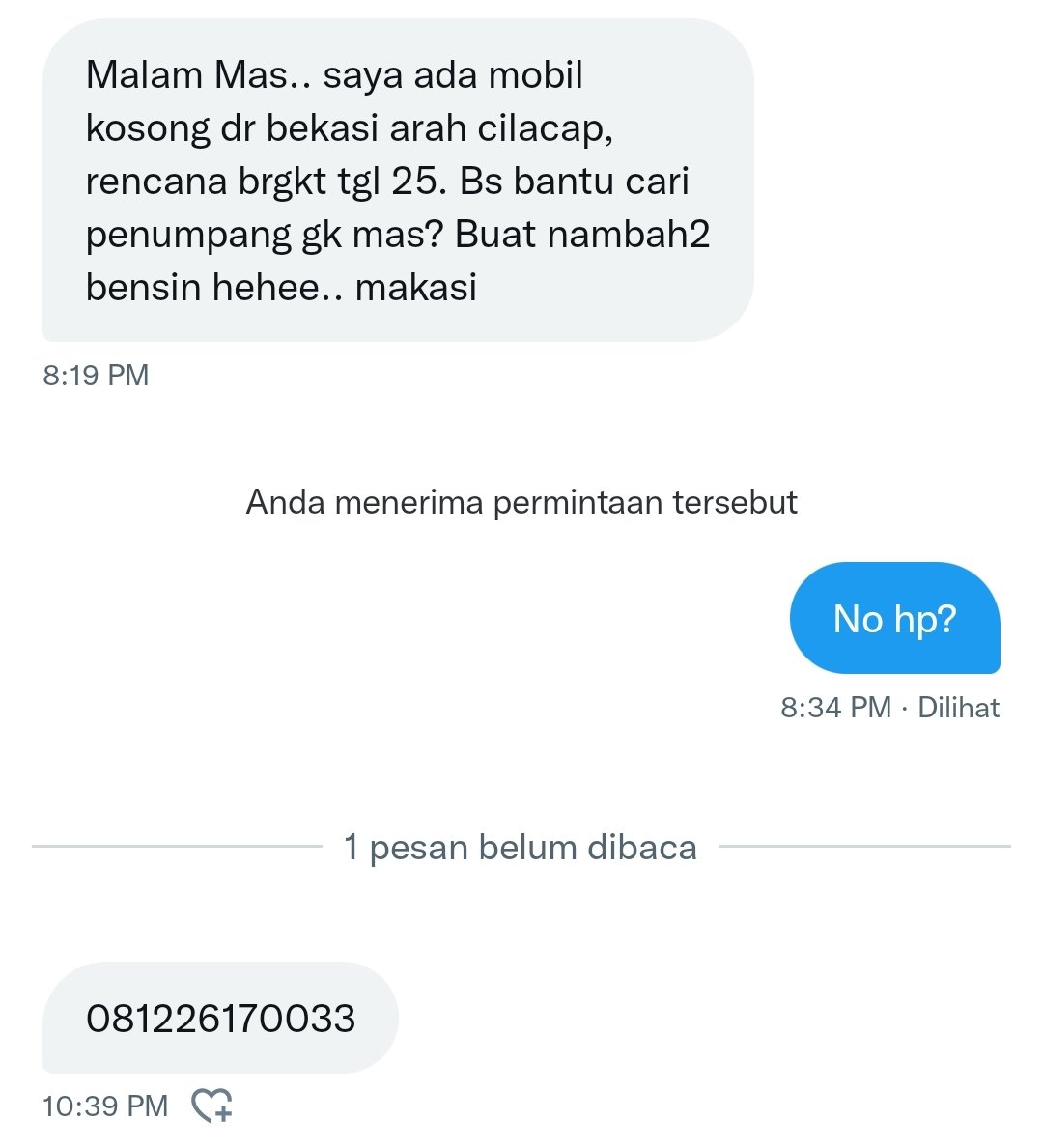 BisKota_'s tweet photo. #Titiphan

Ada #tebengan tgl 25 april dr bekasi ke cilacap, yg mau ikut bisa kontak no yg tertera.. https://t.co/LD2j1DXCmu
