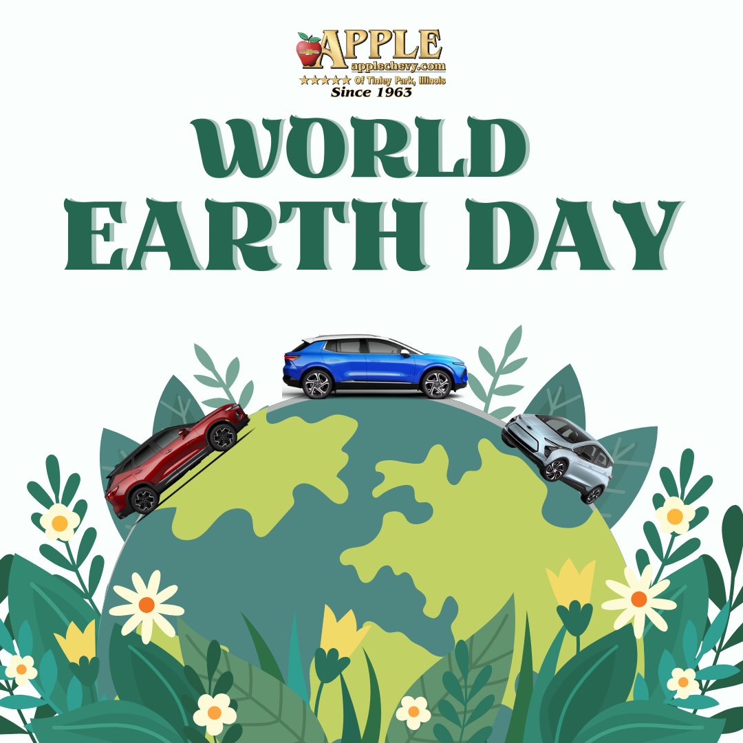 applechevy's tweet image. Happy Earth Day from #AppleChevrolet! 🌍 We are proud of our sustainable factory parts &amp;amp; practices. 

#FindNewRoads #Chevrolet #EarthDay #AppleChevy #TinleyPark #ChevyEVs #electricvehicles