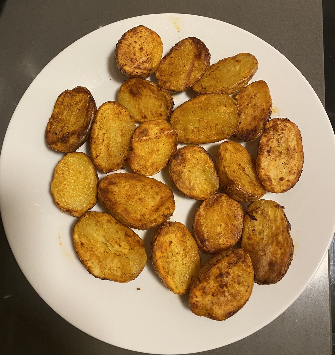While people are asking smart things from ChatGPT… I asked ChatGPT air fryer recipe for Baby Dutch Potatoes.  It came out really good.  😂