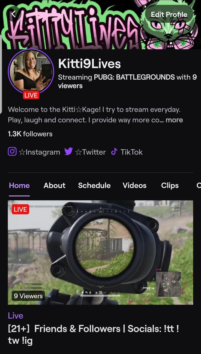 DG_Kitti9Lives's tweet photo. Thanks for the #RAID @jzigs23 
I'll try to keep em entertained!
#pubg #consolepubg
https://t.co/gB974jYkb0 https://t.co/1Pl1XfBfaT