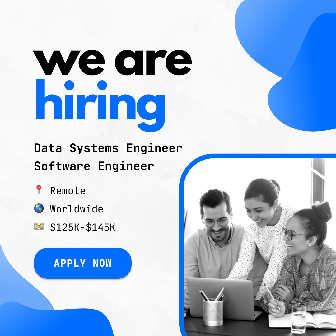 RemoteSEJobs's tweet photo. Remote opportunity for Software Engineer / Data Systems Engineers 🎉 Apply at 👇 https://t.co/Tze1YXrVss

#remotejobs #Python #SQL https://t.co/xu3ebPZic9