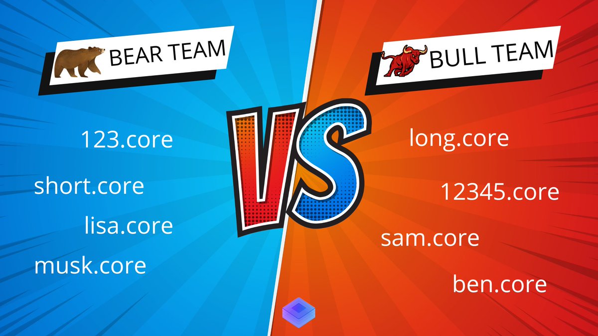 🐮🆚🐻5 days to go! 

#CORE Price Prediction is launching soon! 

Join daily rounds as Bulls or Bears, and after 24 hours, the winning team shares the opponent's rewards.

🔪Are you prepared to join the fight? 

🎁CID Giveaway: Follow &amp; RT &amp; Tag 3