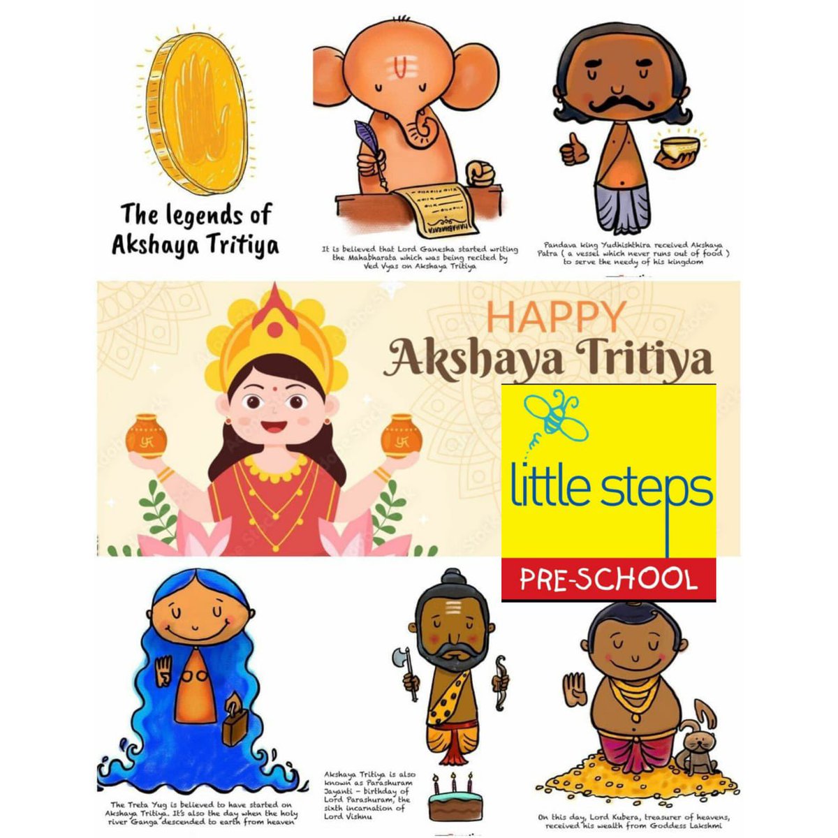 Happy #ଅକ୍ଷୟତୃତୀୟା #AkshayaTrutiya #akshaytritiya #AkshayaTritiya to you all from #LittleStepsPreschool #NandanVihar #Bhubaneswar 751024 
Some reasons why we celebrate 🎉 this festival 👇