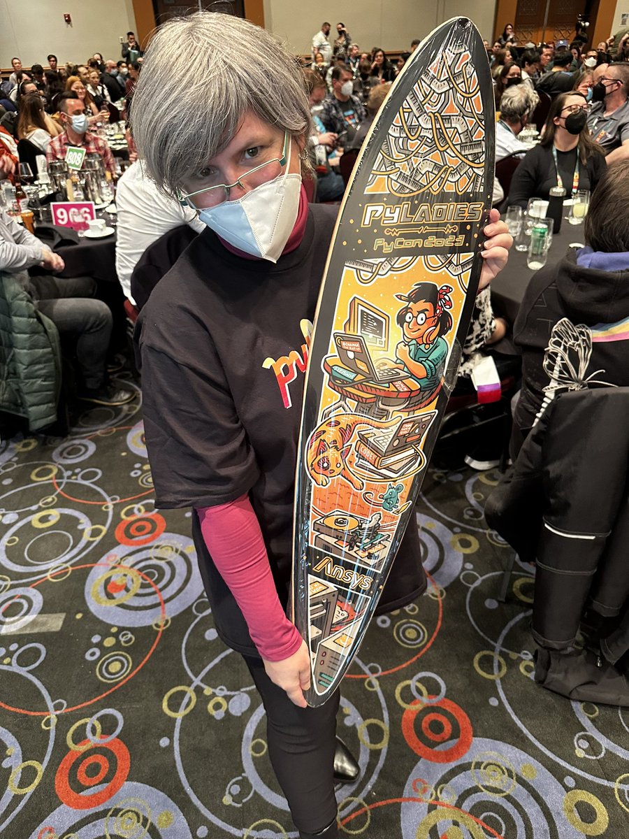 pyladies's tweet photo. A #PyLadies longboard for auction … $1312!!!#PyLadiesAuction @pycon #PyConUS2023 https://t.co/aXGaywUf7p