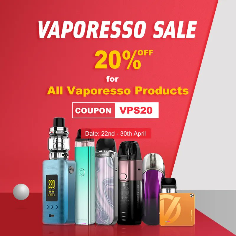 🌈🌈
🔝🎉Healthcabin - April VAPORESSO SALE💯

🤟❗️All Vaporesso Products 20% OFF: VPS20
✅Retail Only
..
Date: 22nd - 30th April, 2023📆
>
More Details:👇
healthcabin.net/blog/april-vap…
Shop:👇
healthcabin.net/vaporesso/
>
#vaporesso #vaporessosale #promotion #healthcabin #vapewholesale